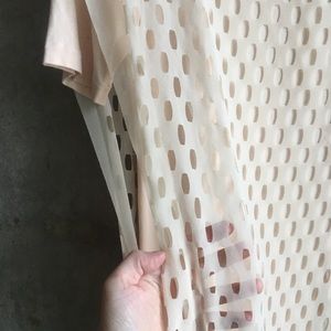 COS | nude laser cut cocktail mini dress